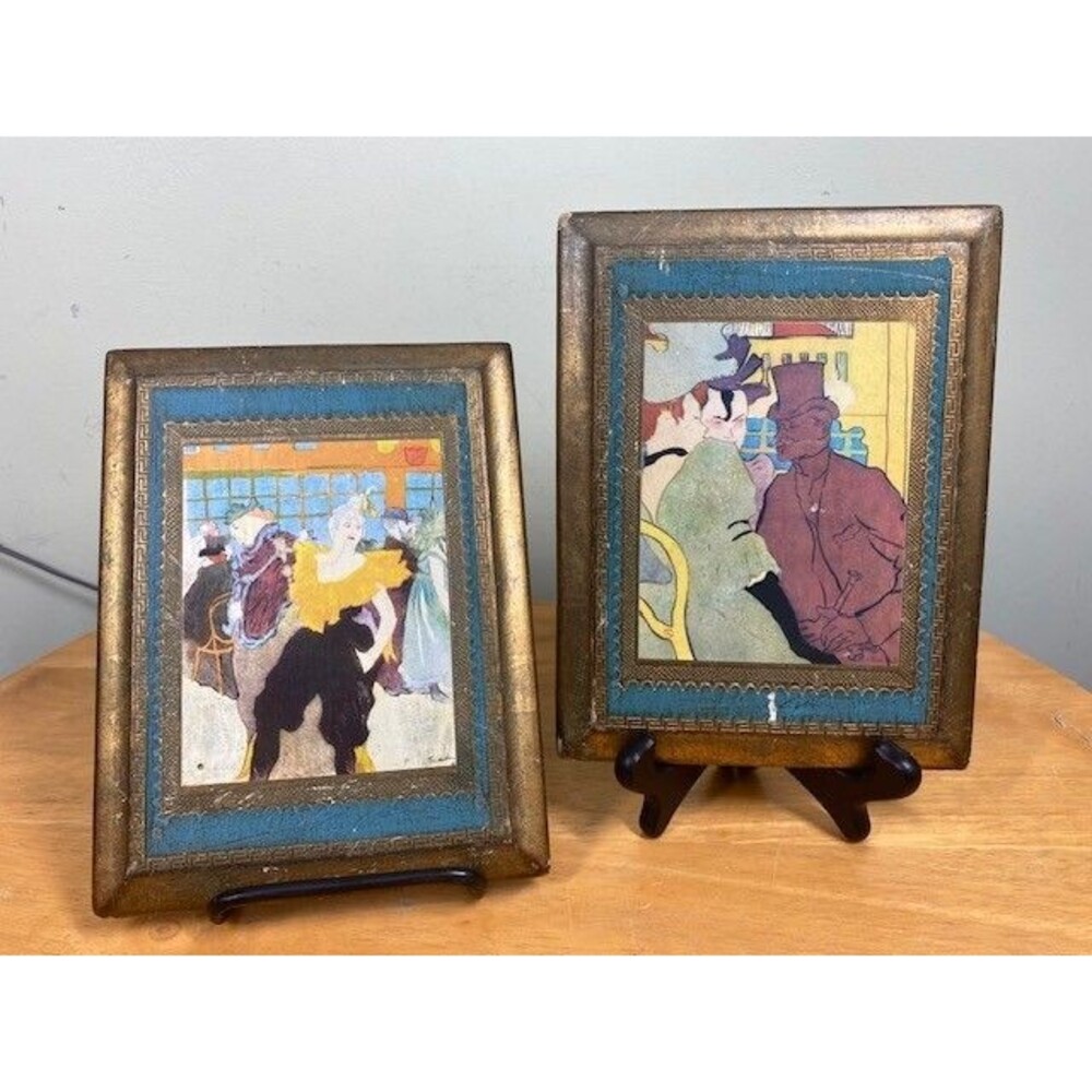 Vtg Florentia Craft Henri De Toulouse-Lautrec Wooden Wall Art Handmade in Italy